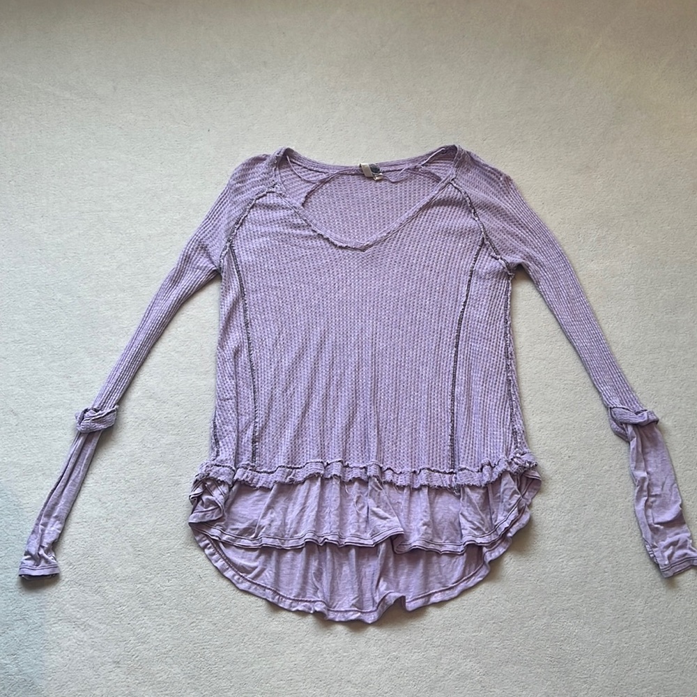 Free People purple thermal long sleeve blouse